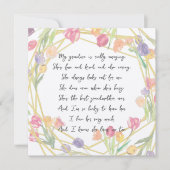 祖母への優雅な花の感謝の詩 (正面)