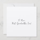 祖母への優雅な花の感謝の詩 (裏面)