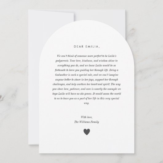 祖母への手書き提案写真アーチ 招待状 (裏面)