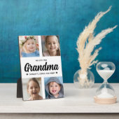 祖母への特別なプレゼント フォト コラージュ 家族の大切な思い出 フォトプラーク (側面)