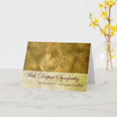 祖母を失う悔やみや弔慰，ヤシの葉 カード (黄色い花)