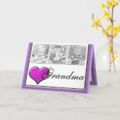 祖母カードのためのあなたの写真紫色愛を加えて下さい カード (黄色い花)