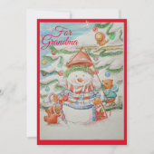 祖母クリスマスグリーティングカード サンキューカード (正面)