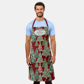 祖母クリスマスツリー水の色のベーククッキー エプロン (着用した状態)
