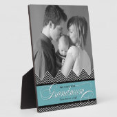 祖母ジグザグシェブロンモダンパーソナライズされた フォトプラーク (側面)