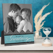 祖母ジグザグシェブロンモダンパーソナライズされた フォトプラーク (側面)