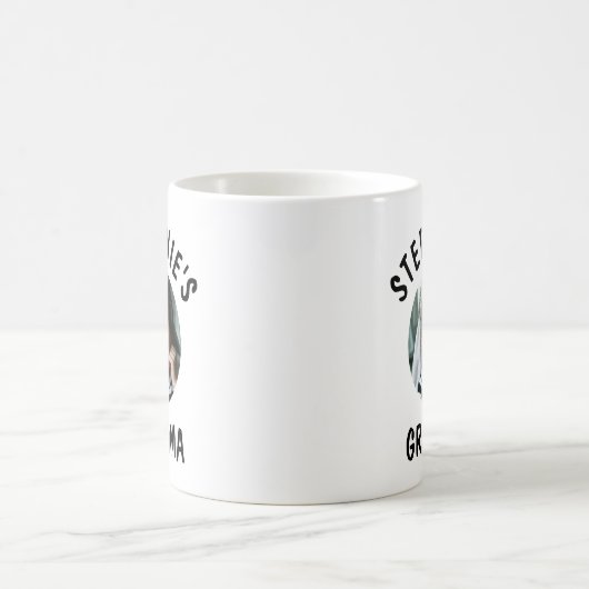 祖母トレンディーパーソナライズされた孫娘の写真 コーヒーマグカップ (中央)