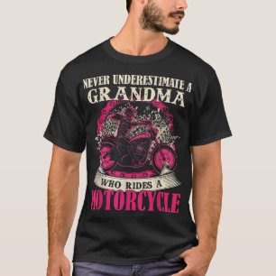 祖母バイクもしくは自転車に乗る人オートバイモトクロスオフロードビック Tシャツ