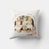 祖母フォトパンパスグラスバラ金ゴールドピンク クッション (裏面)