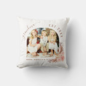 祖母フォトパンパスグラスバラ金ゴールドピンク クッション (正面)