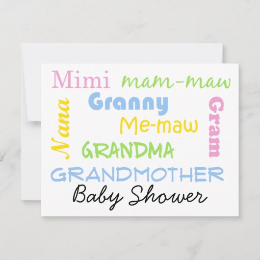 祖母ベビーシャワー招待状 招待状 (正面)