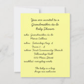 祖母ベビーシャワー招待状 招待状 (裏面)
