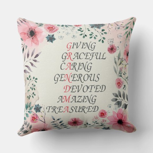 祖母ポリエステル装飾用クッションのための単語 クッション (裏面)