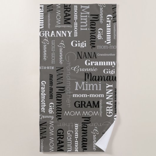 祖母ママ母ママ母の日ギフトブランケット ビーチタオル (正面)