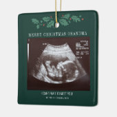 祖母メリークリスマス妊娠ベビー超音波 セラミックオーナメント (左)