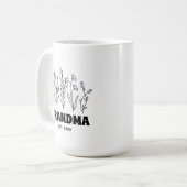 祖母ヴィンテージシンプルフローラフラワードードルカスタムホテル コーヒーマグカップ (正面左)