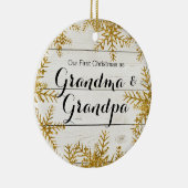 祖母及び祖父のオーナメントとして私達の初めてのクリスマス セラミックオーナメント (右)