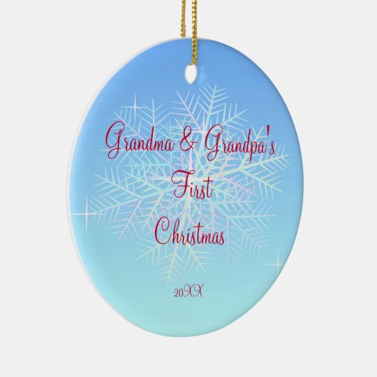 祖母及び祖父の初めてのクリスマスのオーナメント セラミックオーナメント (右)