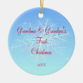 祖母及び祖父の初めてのクリスマスのオーナメント セラミックオーナメント (正面)
