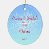 祖母及び祖父の初めてのクリスマスのオーナメント セラミックオーナメント (左)