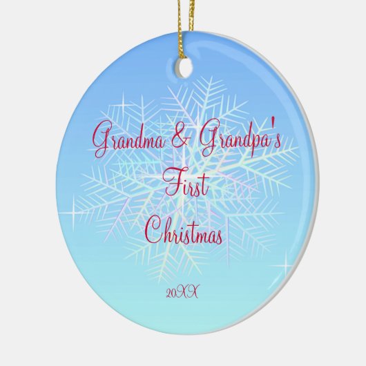 祖母及び祖父の初めてのクリスマスのオーナメント セラミックオーナメント (左)