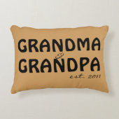 祖母及び祖父米国東部標準時刻(年)の枕 アクセントクッション (正面)
