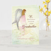 祖母悔やみや弔慰天使 カード (黄色い花)