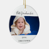 祖母最高の祖母ベビー写真 セラミックオーナメント (右)