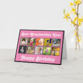 祖母最高の誕生日写真コラージュテンプレート カード (黄色い花)