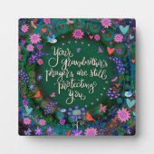 祖母祈りの言葉かわいらしフローラ感動的 フォトプラーク (正面)