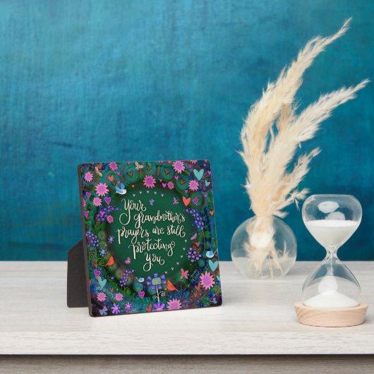 祖母祈りの言葉かわいらしフローラ感動的 フォトプラーク (インサイチュ)