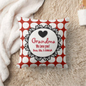 祖母私達は赤い点のレースパターンE03愛します クッション (ブランケット)