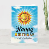祖母素晴らし誕生日イエローアイリングサン カード (正面)