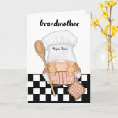 祖母誕生日お洒落格言ベイカーベーキング カード (黄色い花)