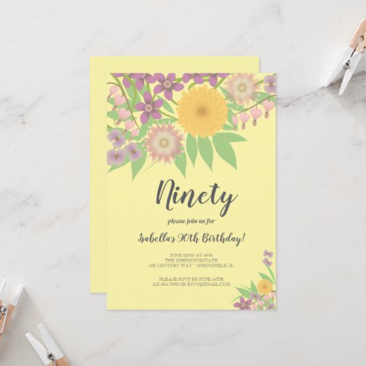 祖母誕生日イベント 招待状 (正面/裏面インサイチュ)