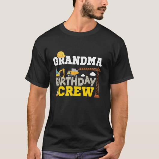 祖母誕生日クルー建築掘削機パーティー Tシャツ (正面)