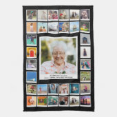 祖母誕生日家族の写真 キッチンタオル (縦)