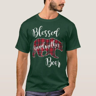 祖母賛美ベア赤タータンチェックプライドおもしろいグランデ Tシャツ