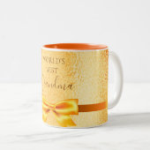 祖母金ゴールドエレガント弓 ツートーンマグカップ (正面右)