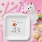 祖母雪だるまホリデークリスマスパーティー ペーパープレート (パーティー)