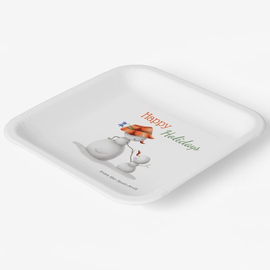 祖母雪だるまホリデークリスマスパーティー ペーパープレート (傾斜あり)