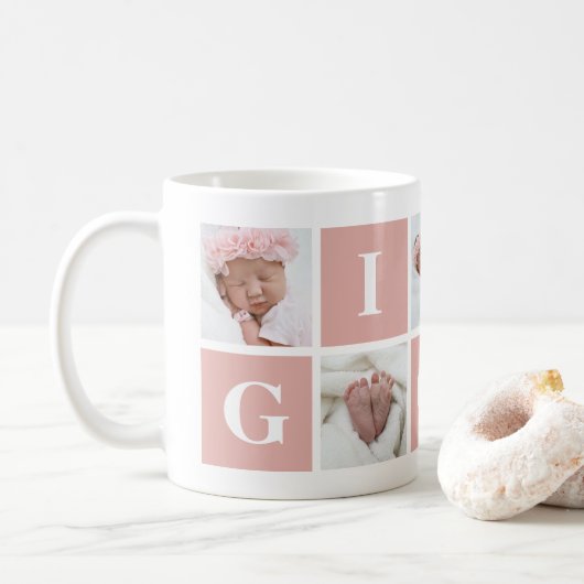 祖母5写真コラージュGigi Mug コーヒーマグカップ (ドーナツ)
