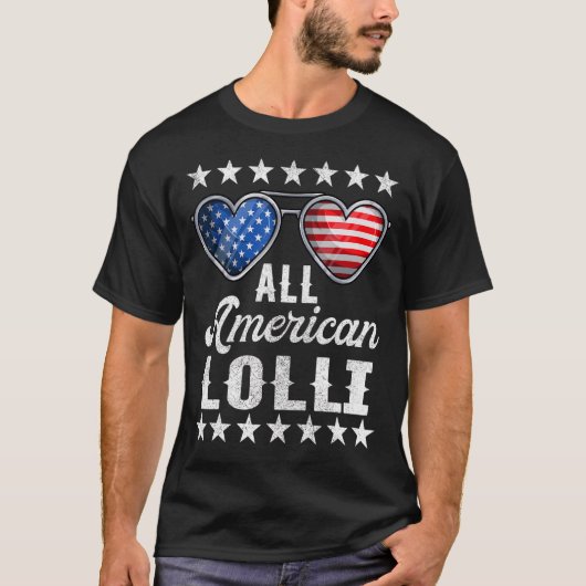 祖母7月4日ウィメンズオールアメリカンロリ Tシャツ (正面)
