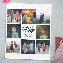 祖母8-Photoコラージュカスタムの孫の名前 フリースブランケット