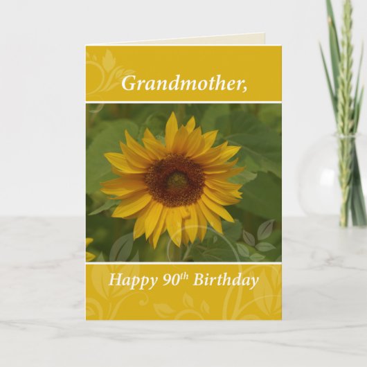 祖母90誕生日ひまわり カード (正面)