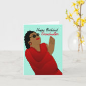 祖母 おばあちゃん アフリカ系アメリカ人 カード (黄色い花)