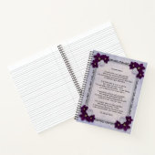 「祖母」の詩を出版したラベンダーのフローズンジャーナル ノートブック (内部)