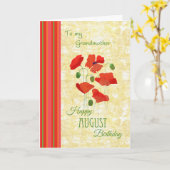 祖母、ケシのための威厳があるなバースデー・カード カード (黄色い花)