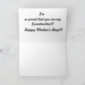 祖母、母の日または挨拶状またはpecocks カード (内部)