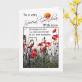 祖母、祖父母日カード-野生のケシ カード (黄色い花)